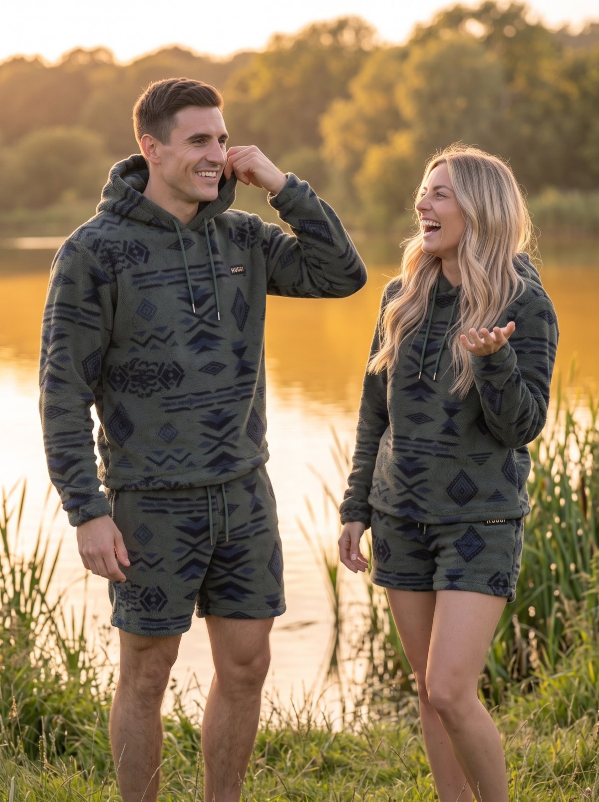 Women's Plush Fleece Hoodie & Shorts Set