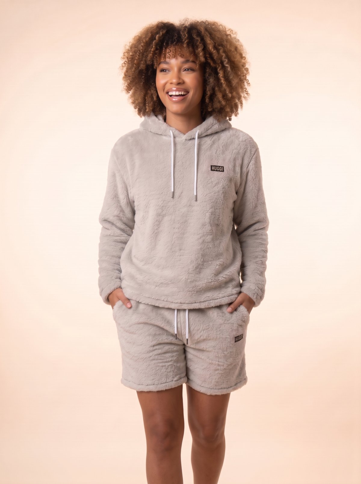 Women's Plush Fleece Hoodie & Shorts Set