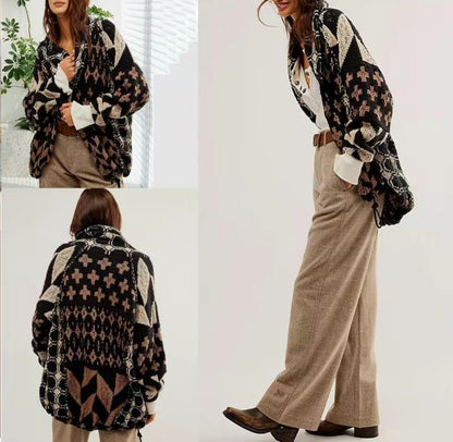 Women's Geometric Knit Cardigan
