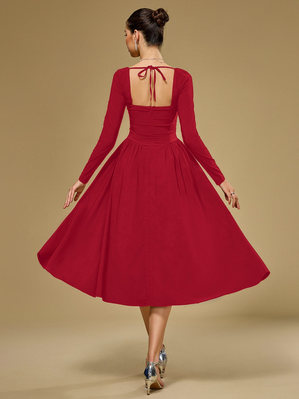 Women's Tie-Back A-Line Maxi Dress