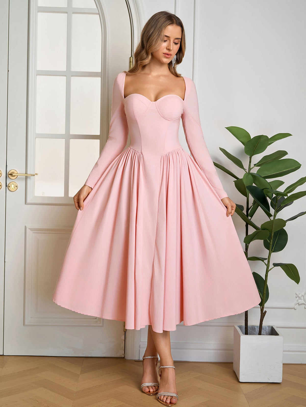 Women's Tie-Back A-Line Maxi Dress
