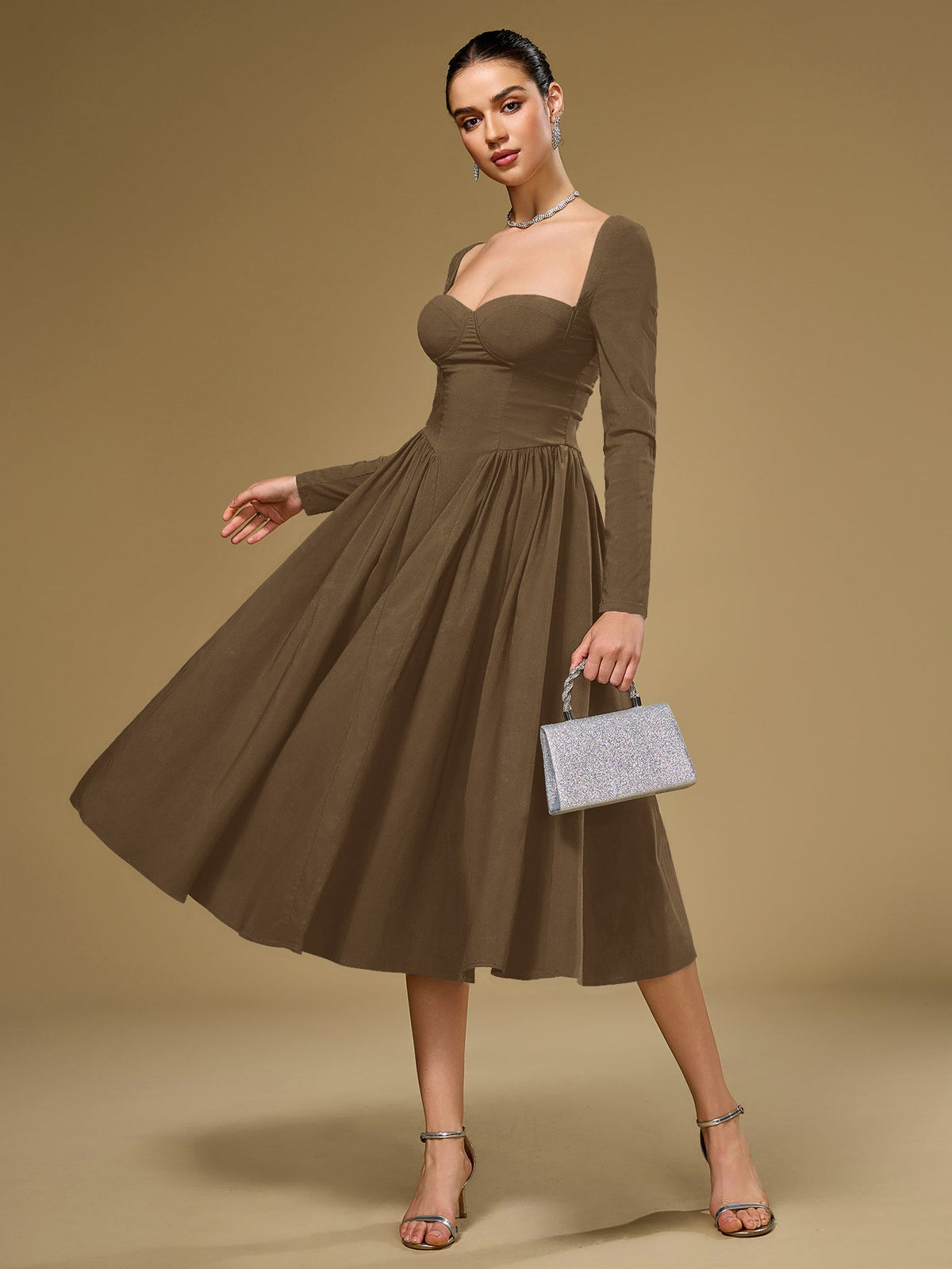 Women's Tie-Back A-Line Maxi Dress