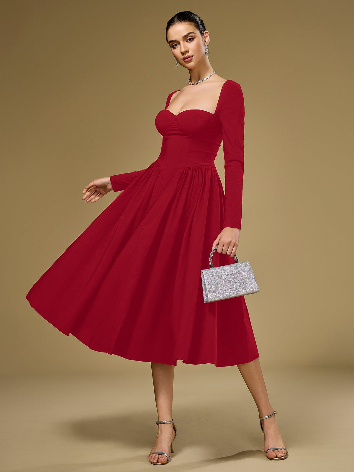 Women's Tie-Back A-Line Maxi Dress