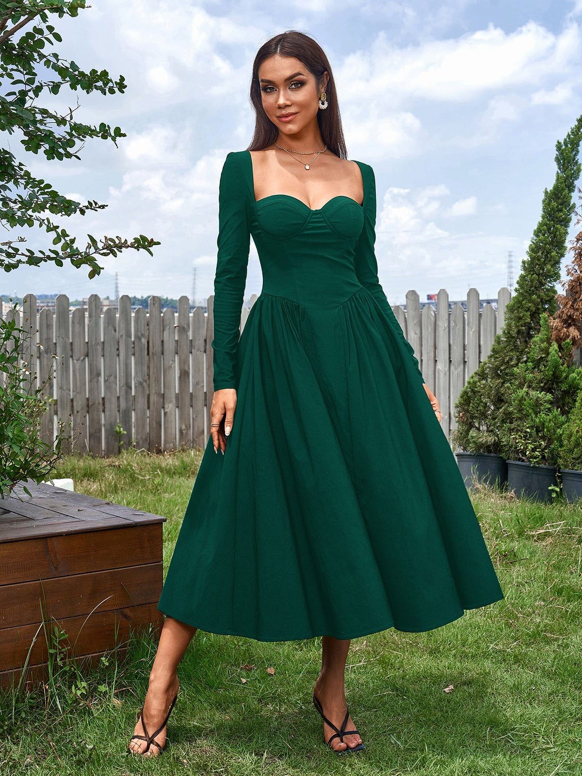 Women's Tie-Back A-Line Maxi Dress