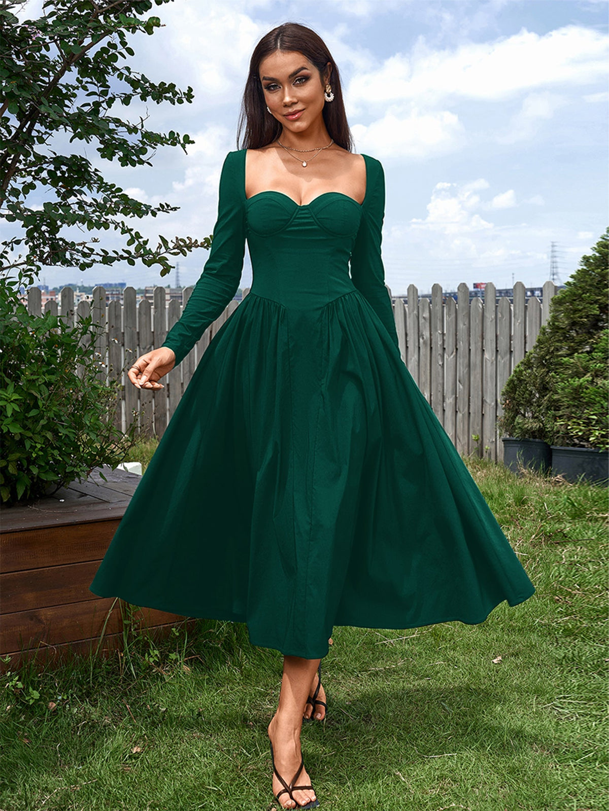 Women's Tie-Back A-Line Maxi Dress