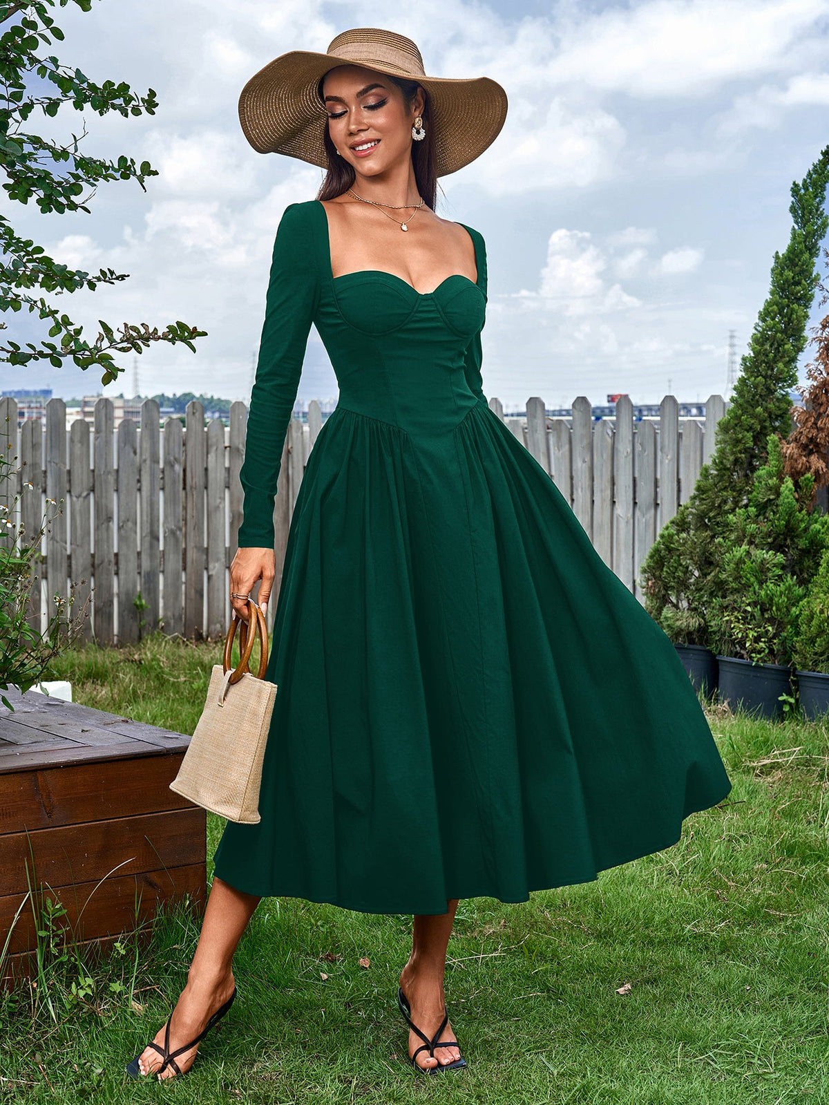 Women's Tie-Back A-Line Maxi Dress