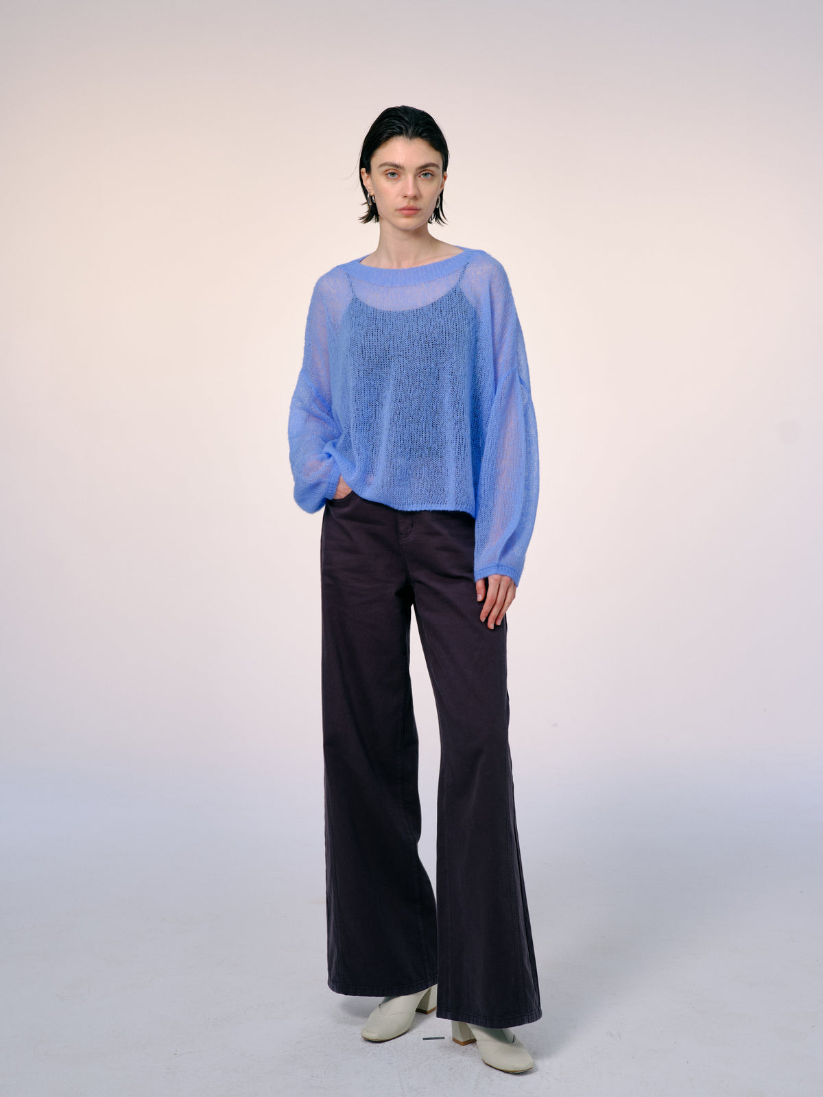 Women's Cashmere-Silk Relaxed Pullover Sweater