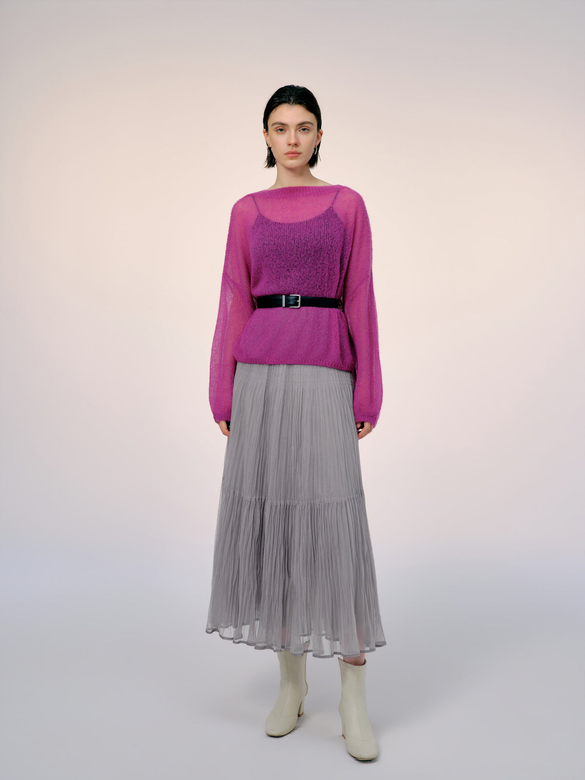 Women's Cashmere-Silk Relaxed Pullover Sweater