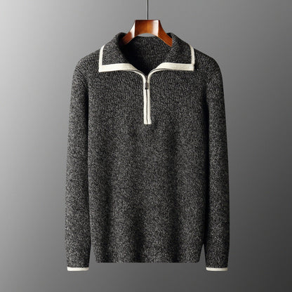 Unisex Cashmere Quarter-Zip Sweater