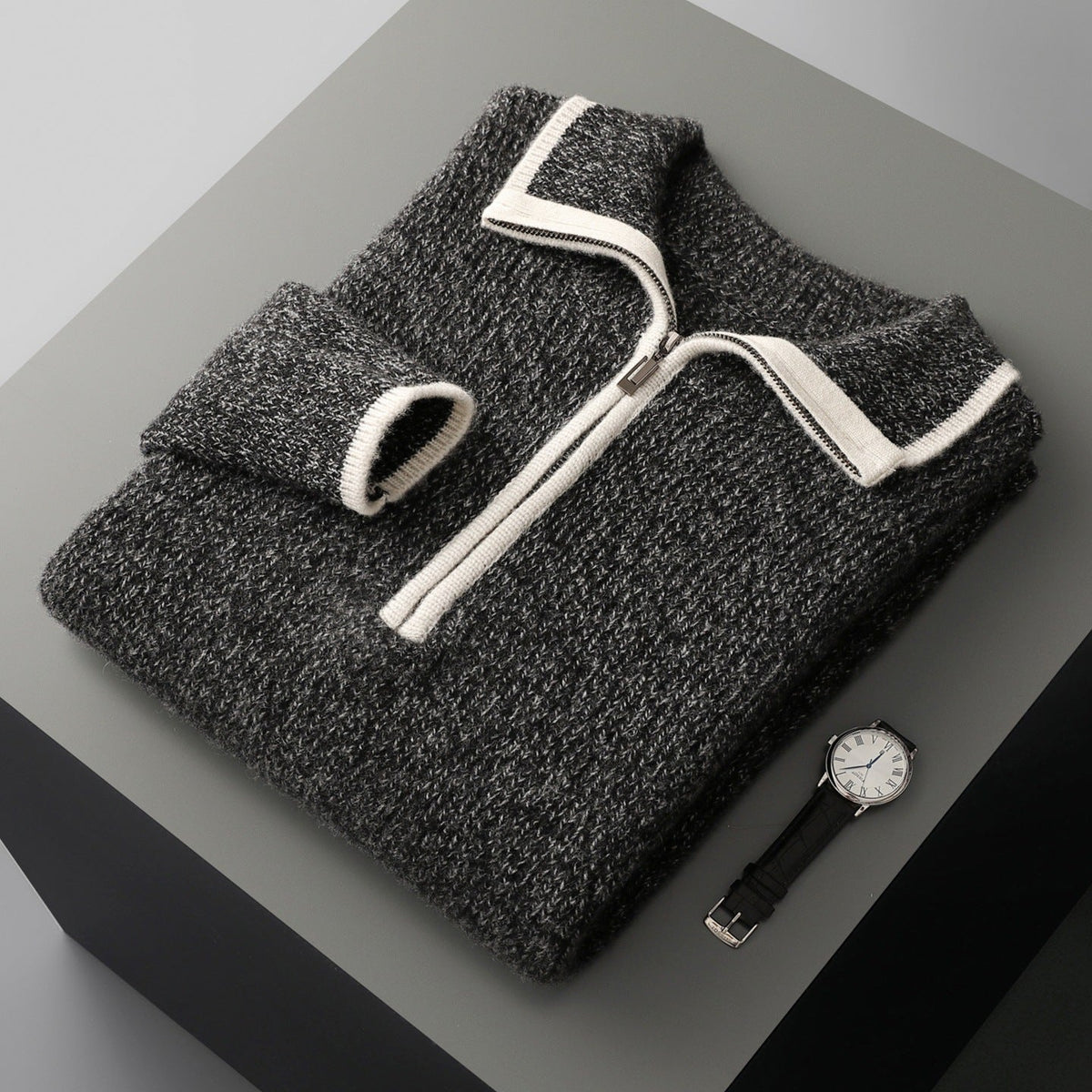 Unisex Cashmere Quarter-Zip Sweater