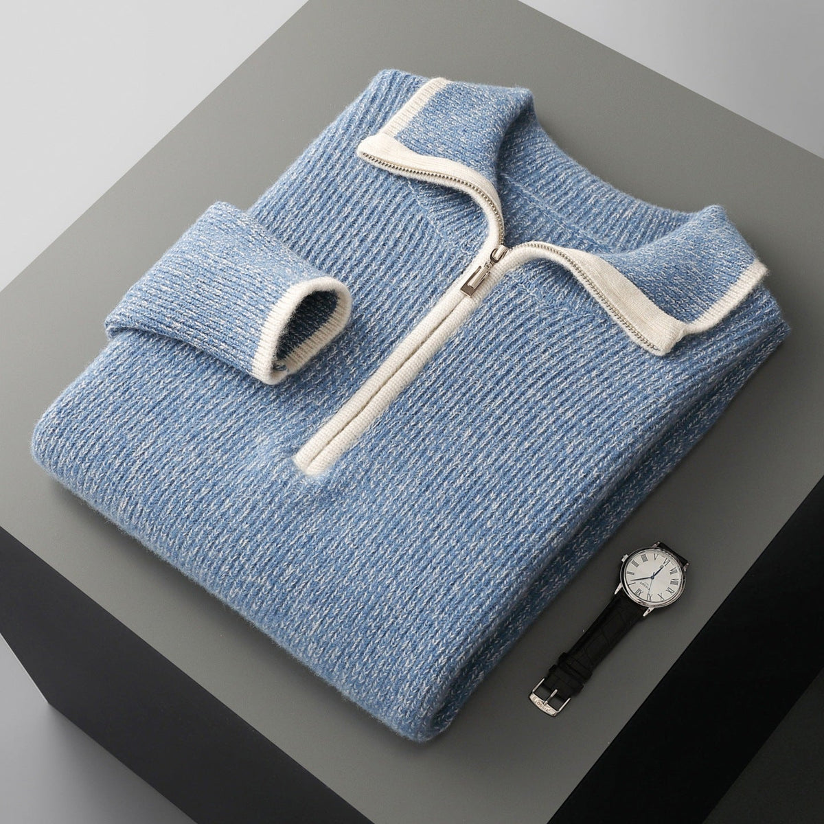 Unisex Cashmere Quarter-Zip Sweater