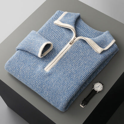 Unisex Cashmere Quarter-Zip Sweater