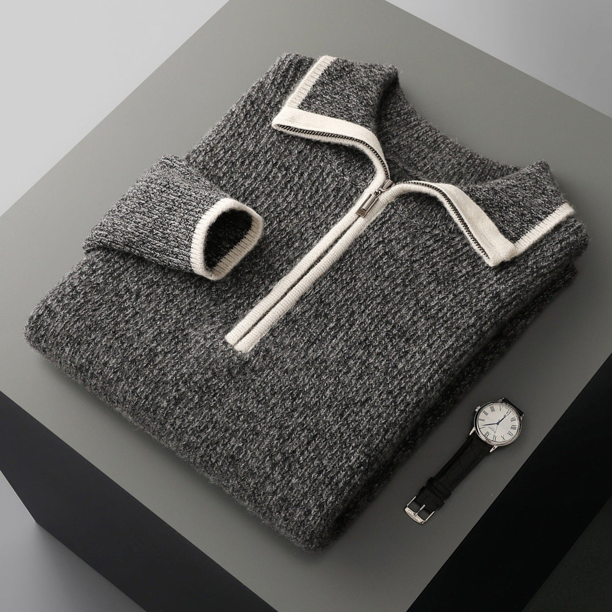 Unisex Cashmere Quarter-Zip Sweater