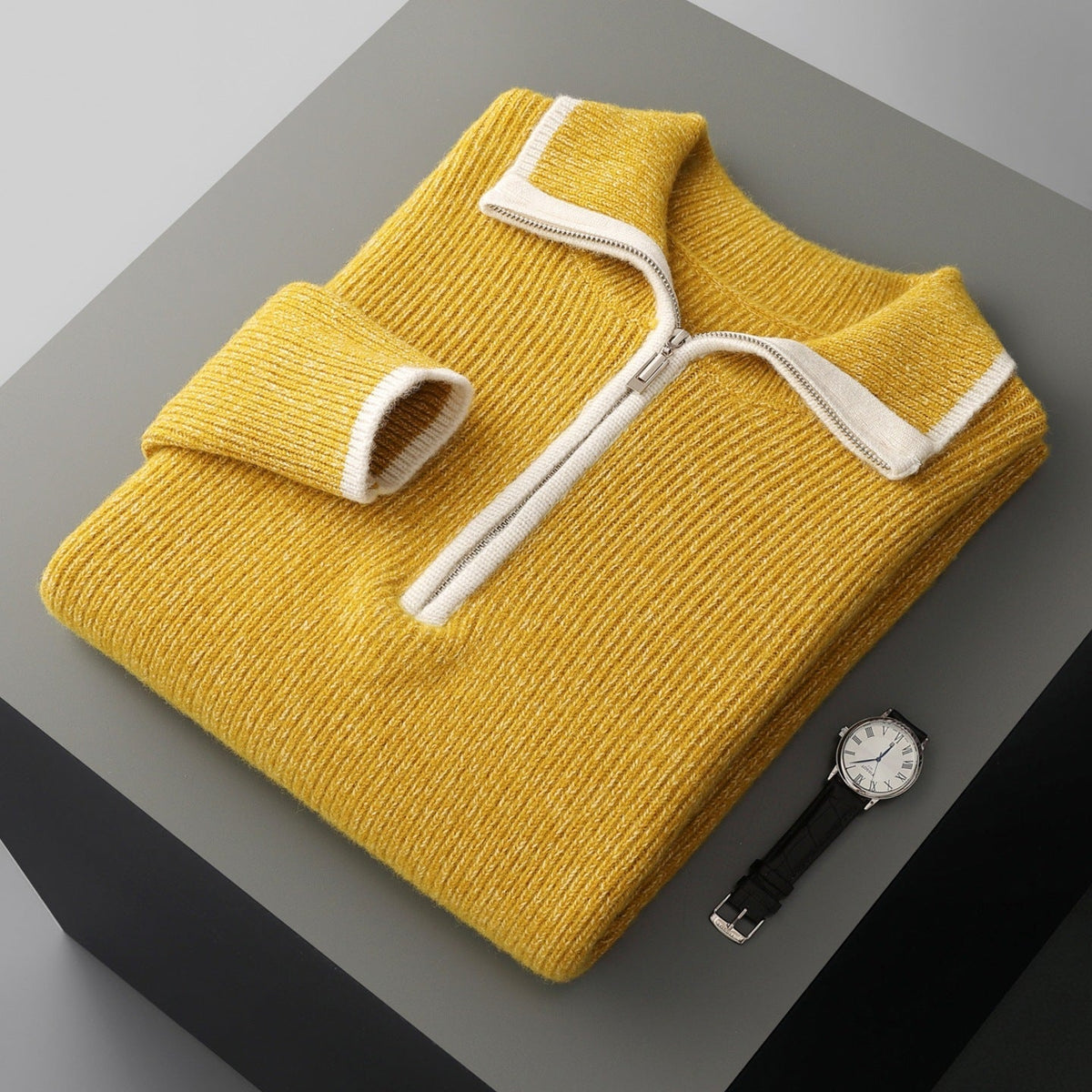 Unisex Cashmere Quarter-Zip Sweater