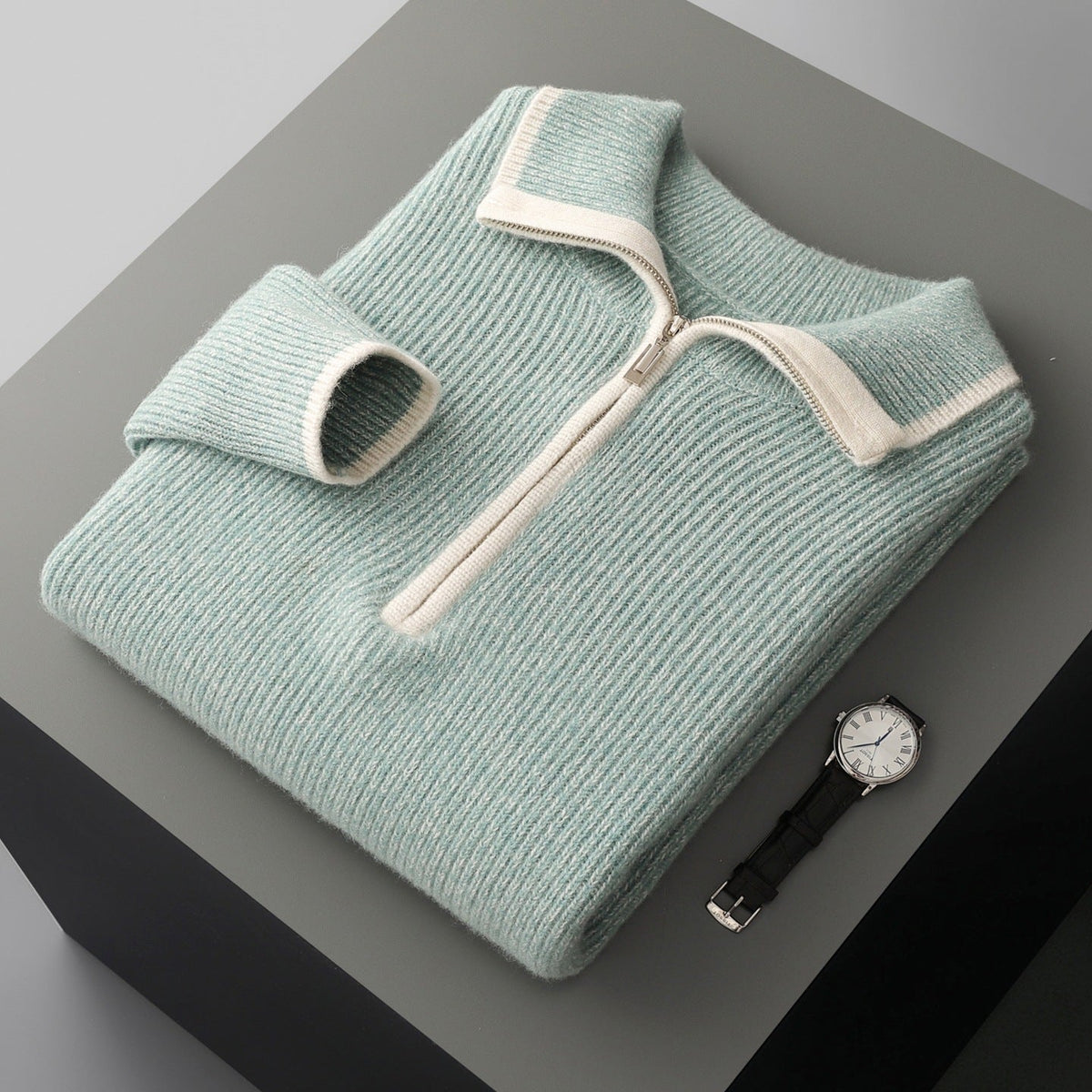 Unisex Cashmere Quarter-Zip Sweater