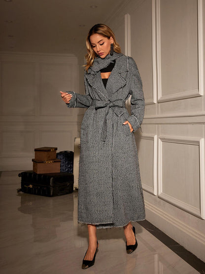 Women's Houndstooth Collar Coat