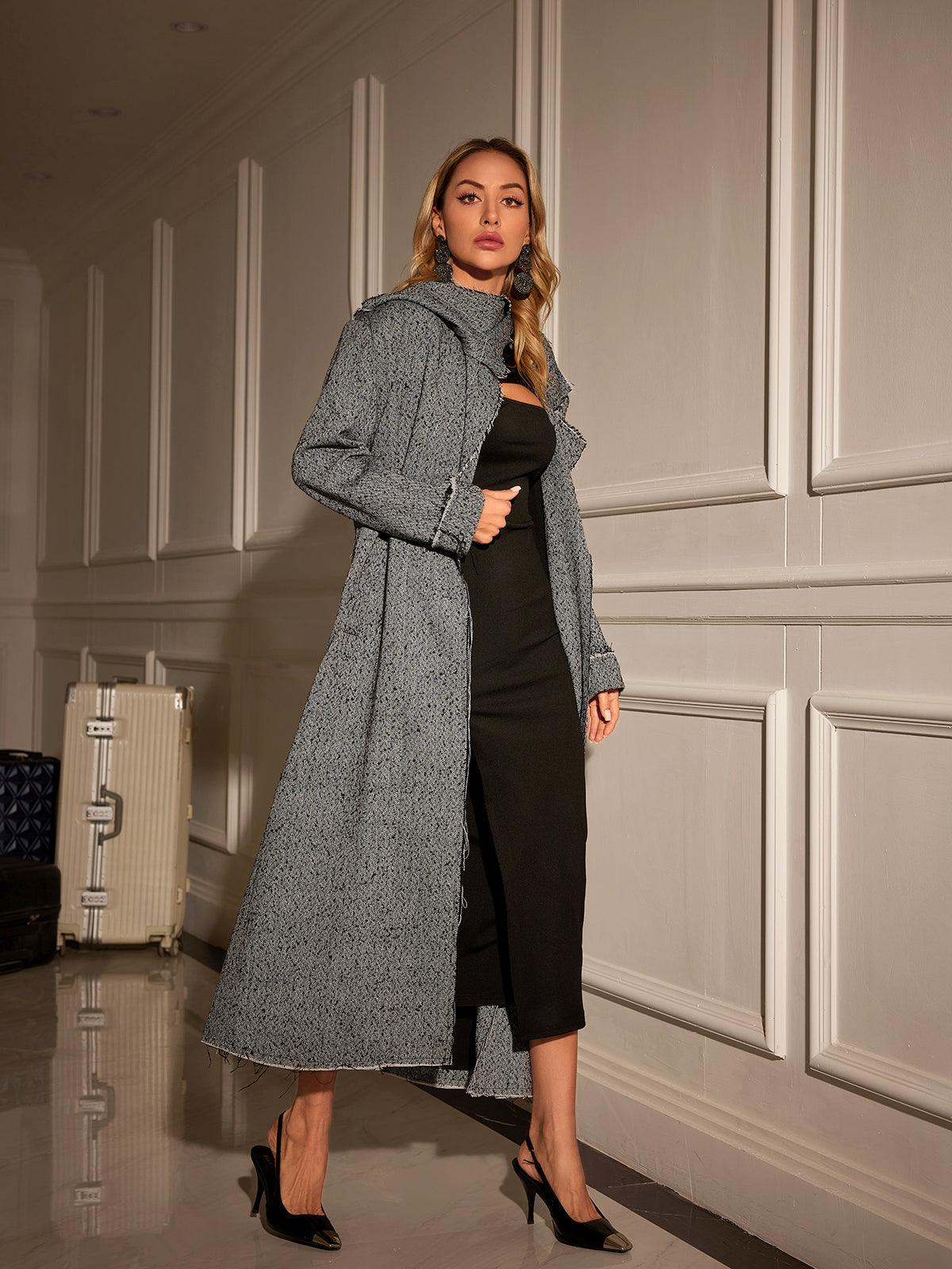 Women's Houndstooth Collar Coat