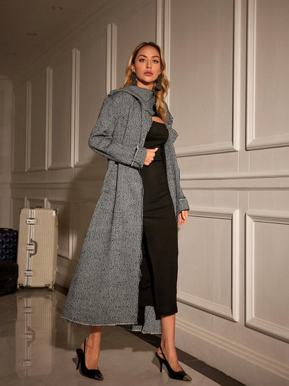 Women's Houndstooth Collar Coat