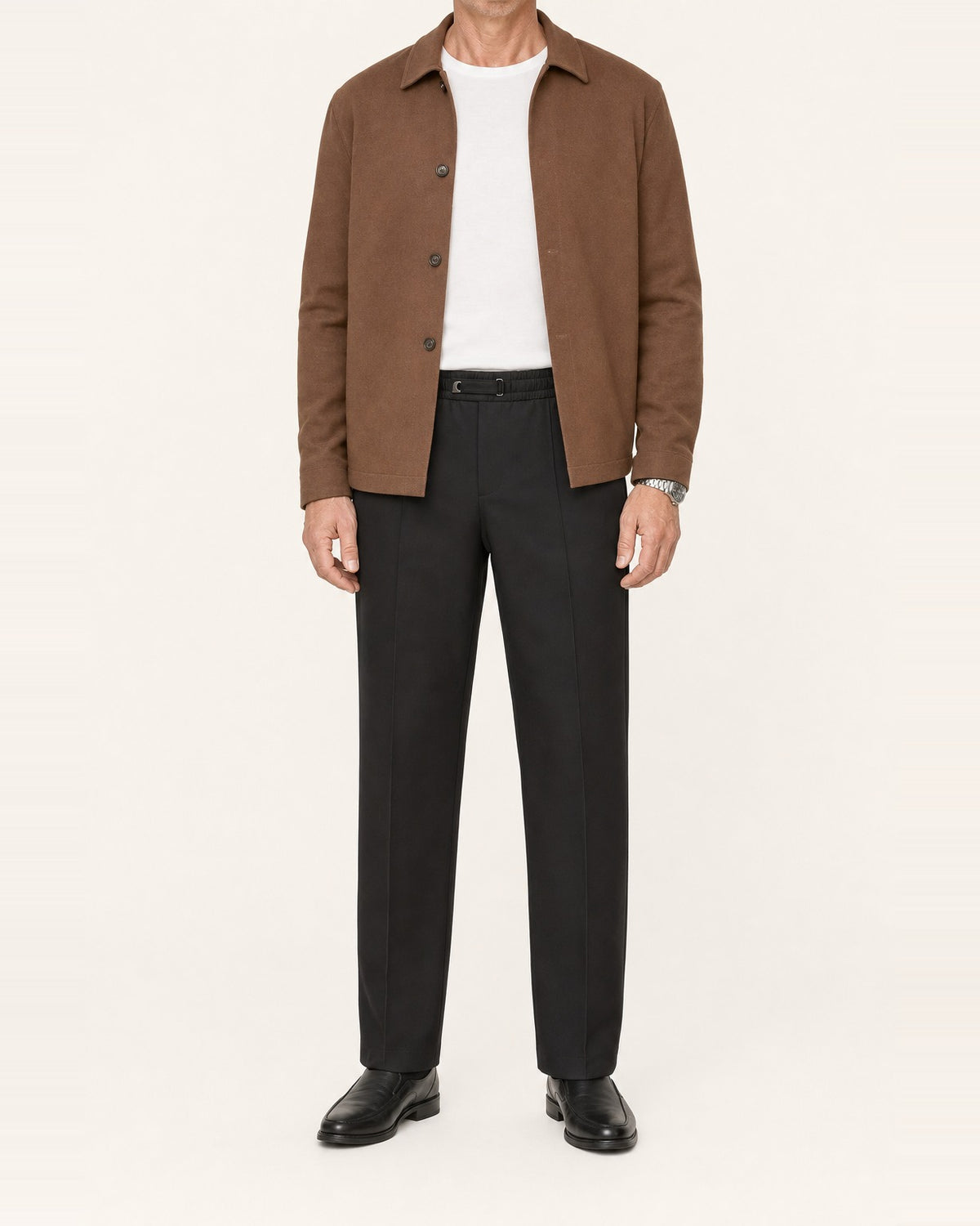 Men's Polyester Blend Pull-On Straight Leg Pants – Pintuck Front