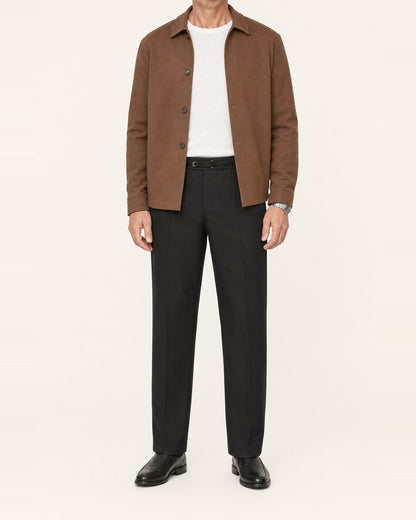 Men's Polyester Blend Pull-On Straight Leg Pants – Pintuck Front