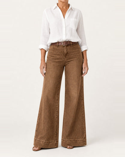 Women's High-Waisted Wide-Leg Flare Denim Jeans