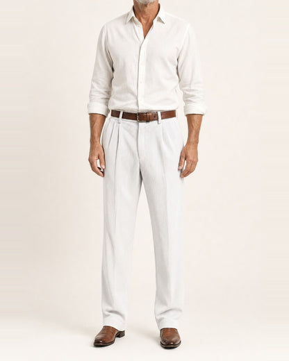 Men's Corduroy Multi-Pocket Casual Pants – Relaxed Fit, White