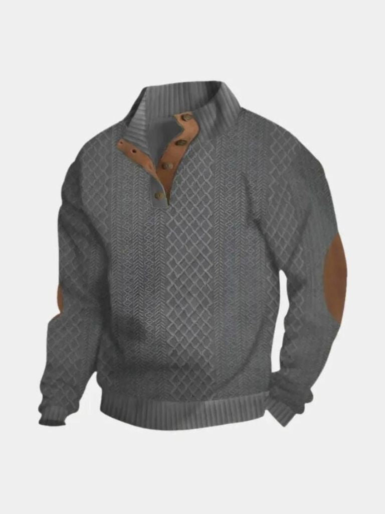 Men's High Collar Knit Pullover