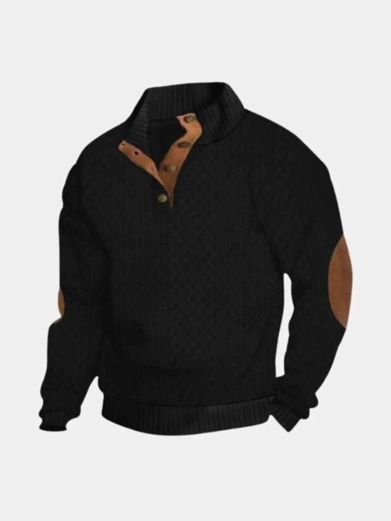 Men's High Collar Knit Pullover