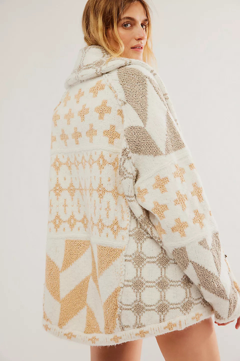 Women's Geometric Knit Cardigan