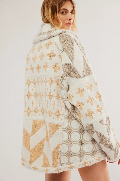 Women's Geometric Knit Cardigan