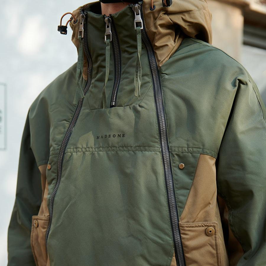 Men's Color-Block Double-Zip Utility Jacket