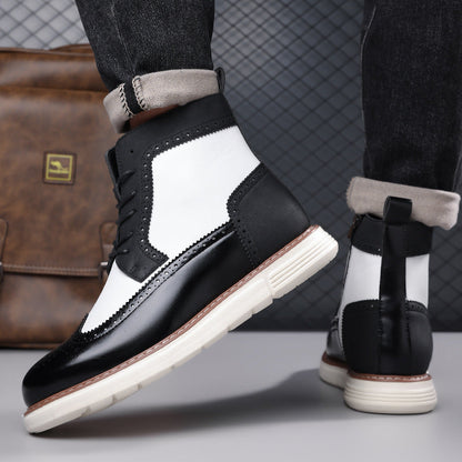 Men's Mixed Leather Brogue Hybrid Boots