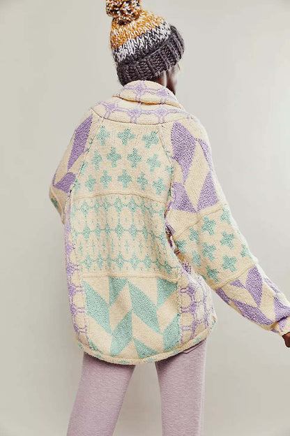 Women's Geometric Knit Cardigan