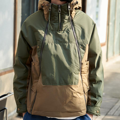 Men's Color-Block Double-Zip Utility Jacket