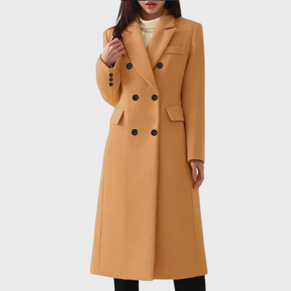 Women's Wool Double-Breasted Long Coat