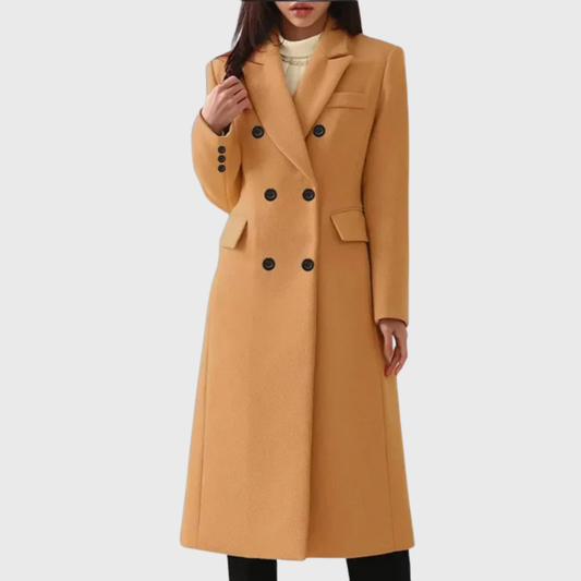 Women's Wool Double-Breasted Long Coat