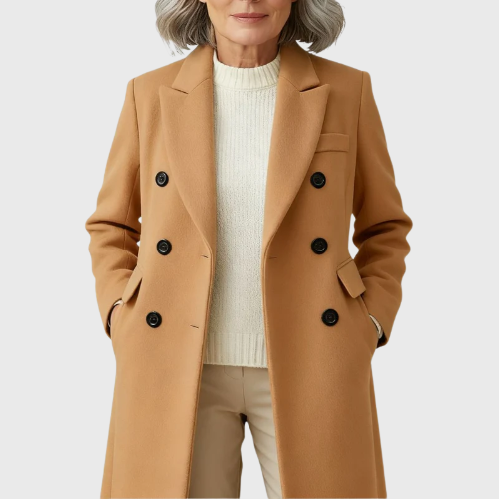 Women's Wool Double-Breasted Long Coat