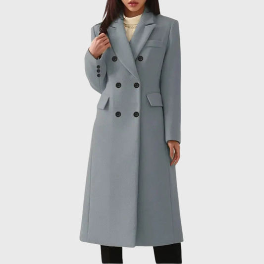 Women's Wool Double-Breasted Long Coat