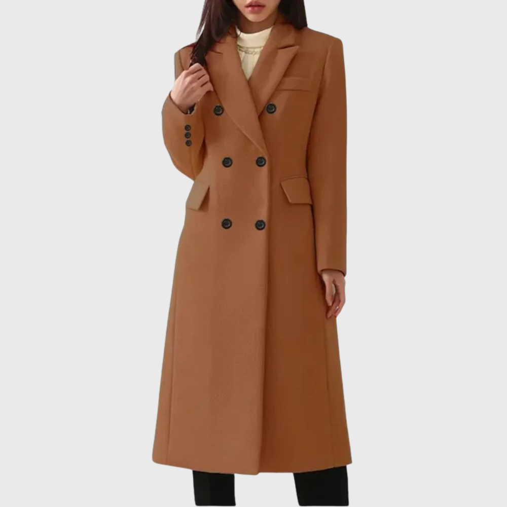 Women's Wool Double-Breasted Long Coat