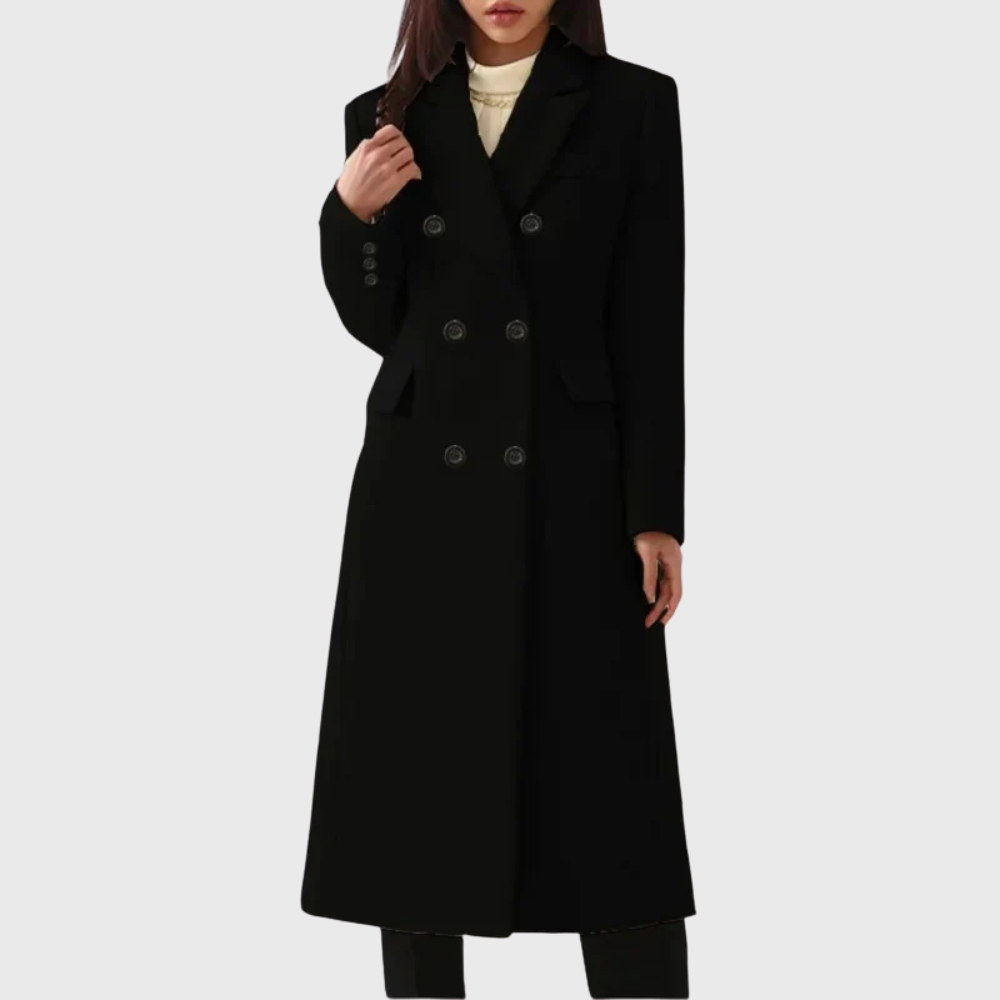 Women's Wool Double-Breasted Long Coat