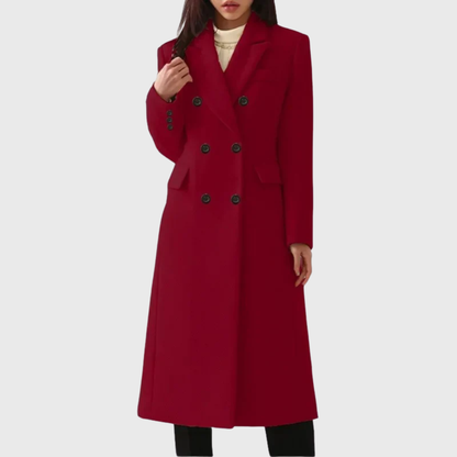 Women's Wool Double-Breasted Long Coat