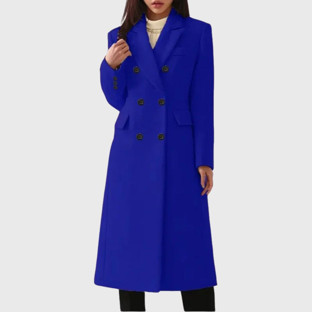 Women's Wool Double-Breasted Long Coat