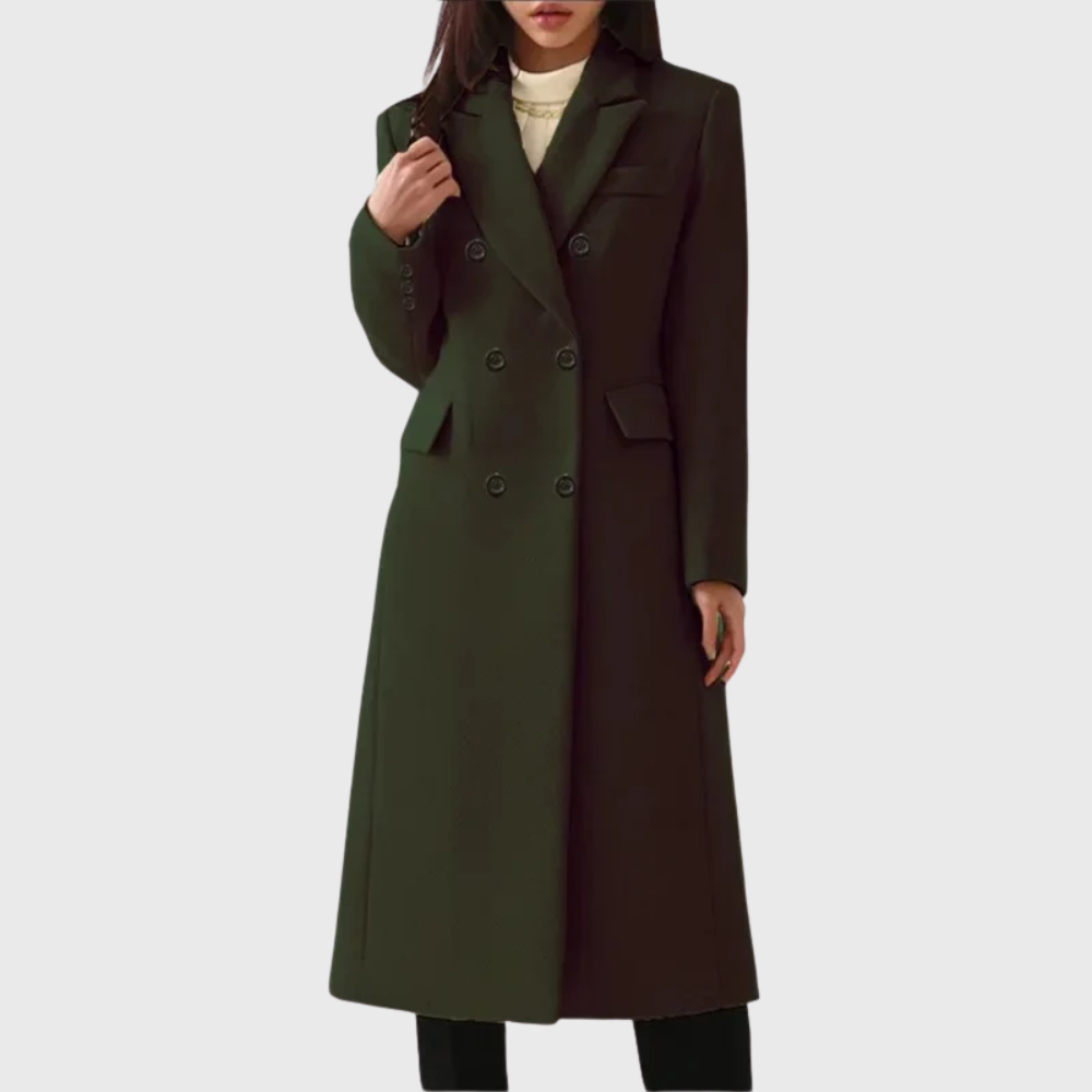 Women's Wool Double-Breasted Long Coat