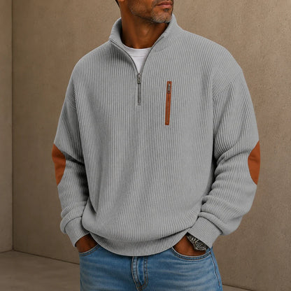 Men's Quarter-Zip Ribbed Pullover