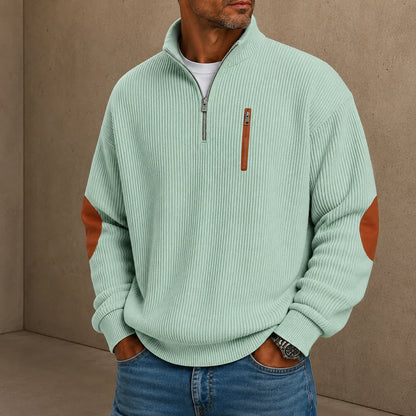 Men's Quarter-Zip Ribbed Pullover