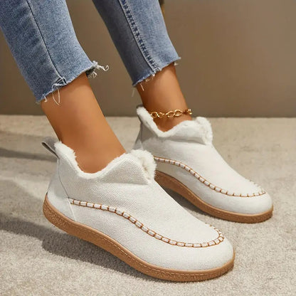 Women's Fleece-Lined Round Toe Ankle Boots