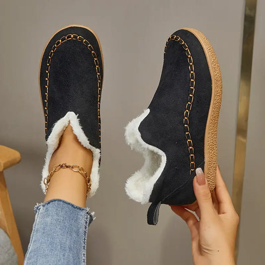 Women's Fleece-Lined Round Toe Ankle Boots