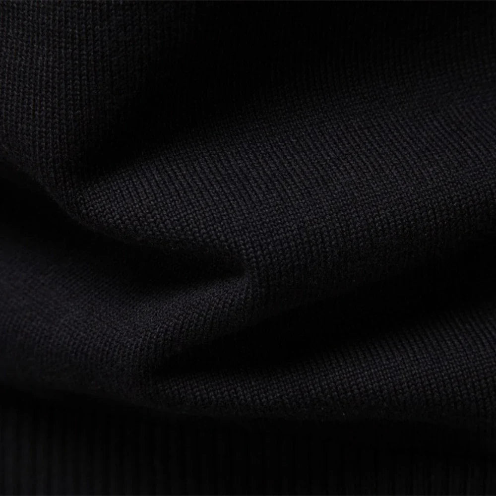 Unisex Cotton-Poly Quarter-Zip Stripe Sweater