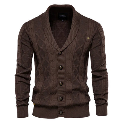 Men's Cable-Knit Cotton Cardigan
