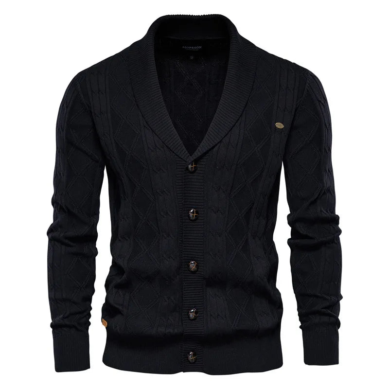 Men's Cable-Knit Cotton Cardigan